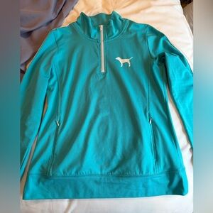 Victoria's Secret PINK Aqua Quarter-Zip Pullover size Small